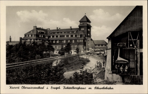 Ak Oberwiesenthal Im Erzgebirge, Fichtelberghaus Mit Schwebebahn Nr ...