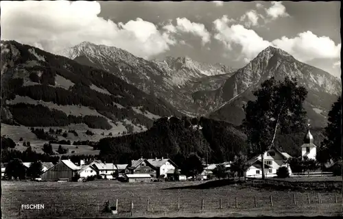 Ak Fischen im Allgäu Schwaben, Teilansicht, Berge, Entschenkopf, Nebelhorn, Rubihorn