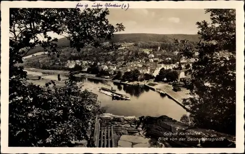 Ak Bad Karlshafen an der Weser, Blick von der Deichmannsgrotte