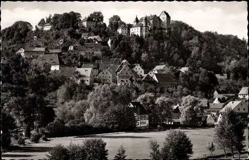 Ak Egloffstein Fränkische Schweiz, Teilansicht mit Schloss