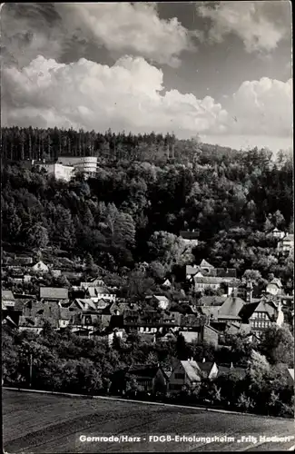 Ak Gernrode Quedlinburg im Harz, Teilansicht mit FDGB-Erholungsheim Fritz Heckert