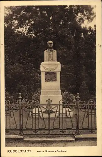 Ak Rudolstadt in Thüringen, Anton Sommer-Denkmal