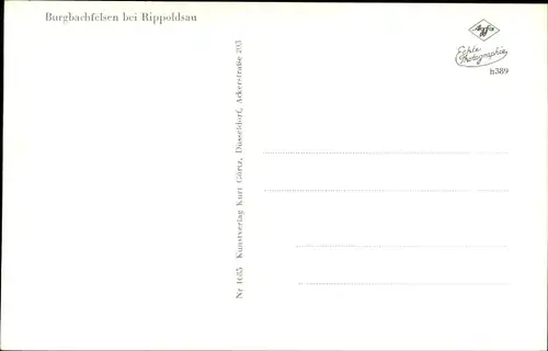 Ak Bad Rippoldsau Schapbach im Schwarzwald, Burgbachfelsen