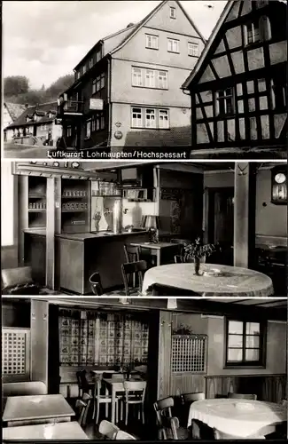 Ak Lohrhaupten Flörsbachtal Hochspessart Hessen, Gasthaus und Pension zum Edelhirsch