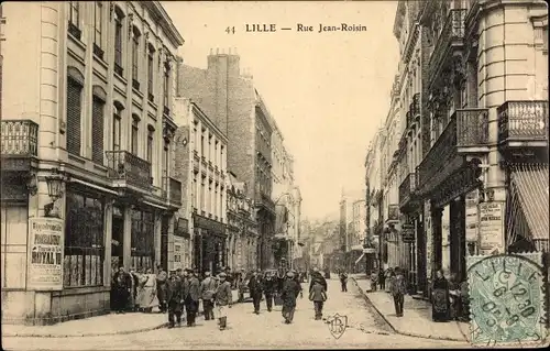 Ak Lille Nord, Rue Jean Roisin, Straßenpartie, Passanten