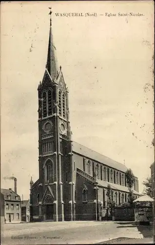 Ak Wasquehal Nord, Eglise Saint-Nicolas