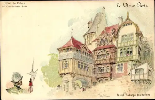 Künstler Litho Robida, Albert, Paris, Auberge des Nations