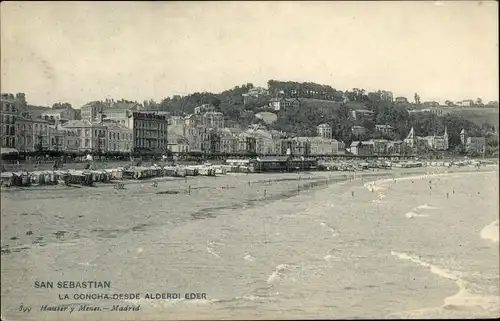 Ak Donostia San Sebastian Baskenland, La Conchoa desde Alderdi Eder