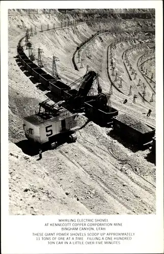 Ak Utah USA, Bear River Whirling Electric Shovel at Kennecott Copper Corp. Mine, Bingham Canyon