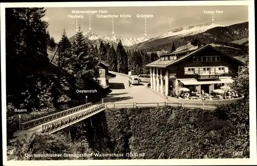 Ak Vorarlberg, Österreichischer Grenzgasthof Walserschanz, Grenzübergang