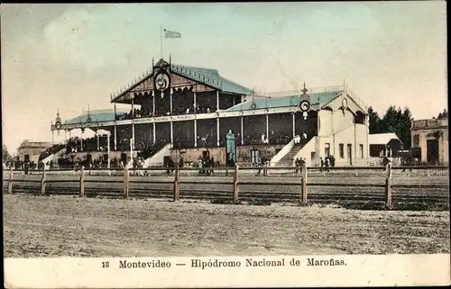 Ak Montevideo Uruguay, Hipodromo Nacional de Maroñas, Pferderennbahn
