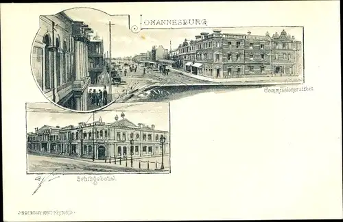 Litho Johannesburg Südafrika, Commissionerstreet, Beursgebouw