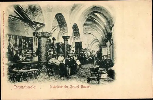 Ak Konstantinopel Istanbul Türkei, Interieur du Grand-Bazar