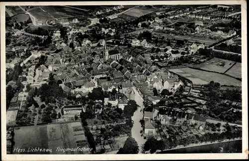 Ak Hessisch Lichtenau in Hessen, Fliegeraufnahme