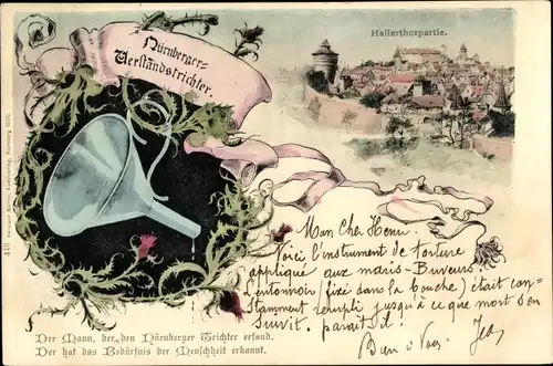 Litho Nürnberg in Mittelfranken, Nürnberger Verstandstrichter, Hallertorpartie