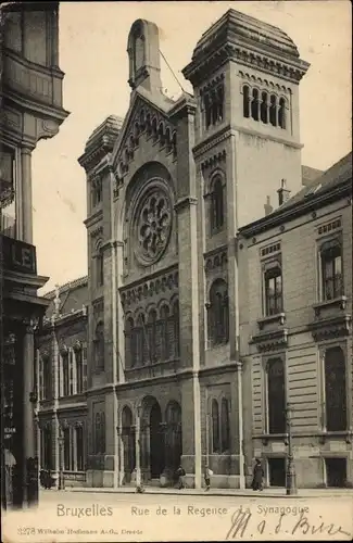 Judaika Ak Bruxelles Brüssel, Rue de la Regence, Synagoge