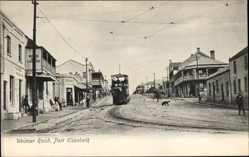 Ak Port Elizabeth Südafrika, Walmer Road, Tramway