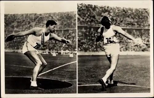 Ak Berlin, Olympische Spiele 1936, Diskuswerfer Carpenter aus den USA