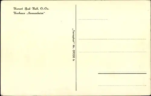Ak Bad Hall Oberösterreich, Kurhaus Sonnenheim
