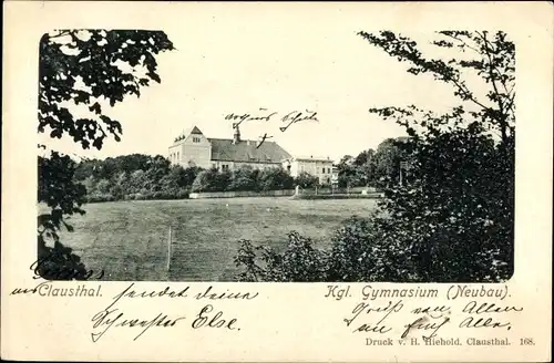 Ak Clausthal Zellerfeld im Oberharz, Kgl. Gymnasium, Neubau