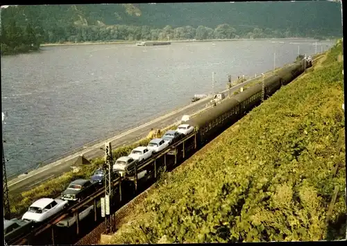 Ak Sonderdienst der DB, Auto im Reisezug, Deutsche Bundesbahn