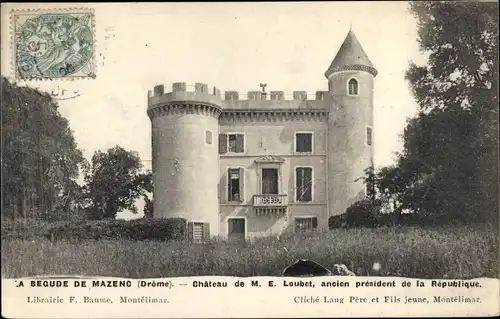 Ak Mazenc Drome, Chateau de M. E. Loubet