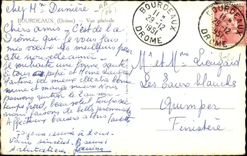 Ak Bourdeaux Drôme, Vue generale