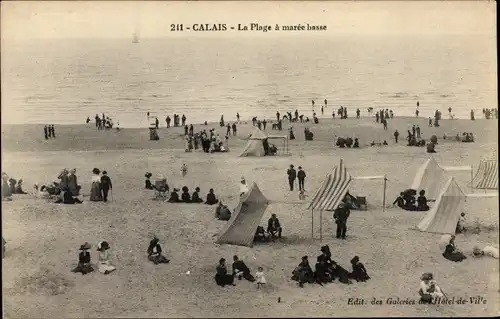 Ak Calais Pas de Calais, La Plage a maree basse