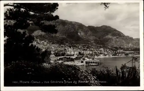 Ak Monte Carlo Monaco, Vue Generale prise du Rocher de Monaco