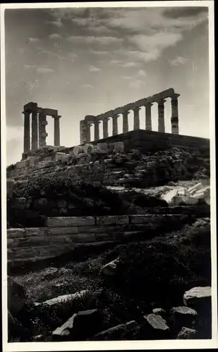 Foto Ak Cap Sounion Griechenland, Tempel, Säule, Ruine