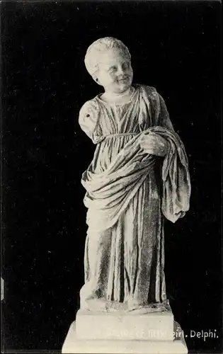 Ak Delphi Griechenland, Statue of little girl