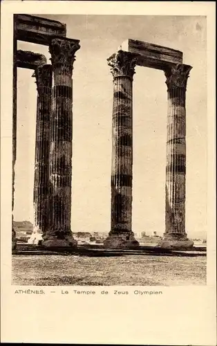 Ak Athen Griechenland, Le Temple de Zeus Olympien