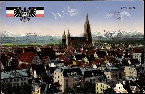 Ak Ulm an der Donau, Blick auf die Stadt, Münster, Gesamtansicht