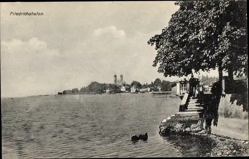 Ak Friedrichshafen am Bodensee, Blick über den See