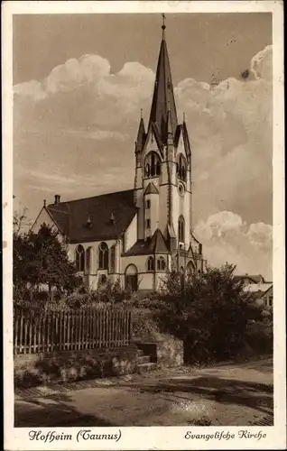 Ak Hofheim am Taunus Hessen, Evang. Kirche