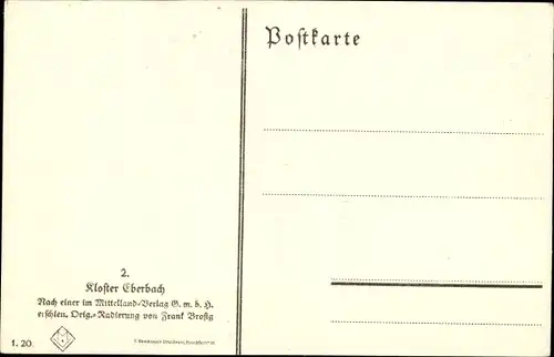 Künstler Ak Brosig F., Eberbach Eltville, Kloster, Hof