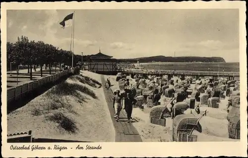 Ak Ostseebad Göhren auf Rügen, Strand, Promenade