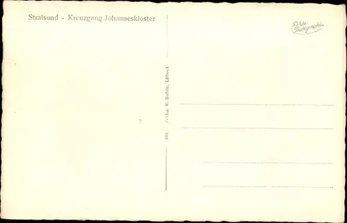 Ak Stralsund in Mecklenburg Vorpommern, Kreuzgang Johanneskloster