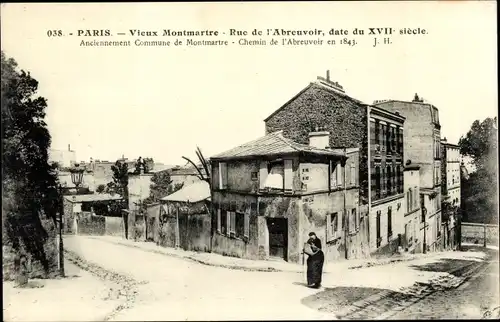 Ak Paris XVIII. Arrondissement Buttes-Montmartre, Rue de l'Abreuvoir