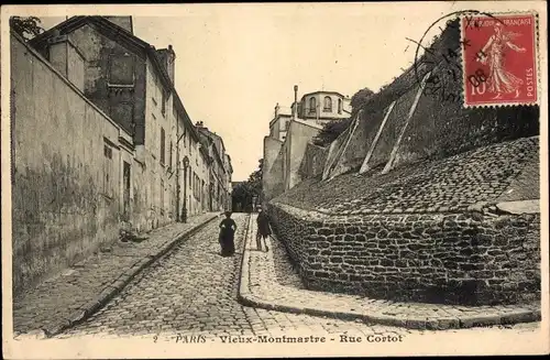 Ak Paris XVIII. Arrondissement Buttes-Montmartre, Rue Cortot