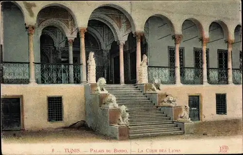 Ak Tunis Tunesien, Palais du Barido, La Cour des Lions