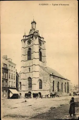 Ak Avesnes sur Helpe Nord, Eglise d'Avesnes