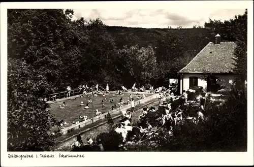 Ak Schlangenbad im Taunus Hessen, besuchtes Schwimmbad, Thermalschwimmbad