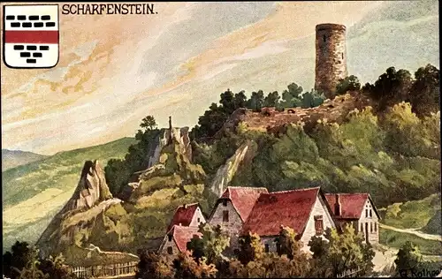 Künstler Ak Rothgeb., G., Scharfenstein Kiedrich im Rheingau Taunus, Burgruine n. d. Gräfenberg