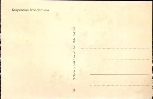 Ak Bad Orb in Hessen, Kurpension Brandenstein, Hausansicht