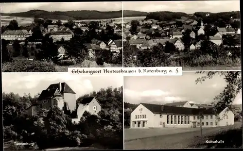 Ak Nentershausen in Hessen, Gesamtansicht , Tannenburg, Kulturhalle