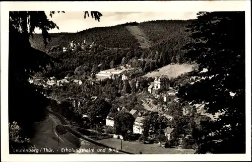 Ak Leutenberg in Thüringen, Gesamtansicht, Burg u. Erholungsheim