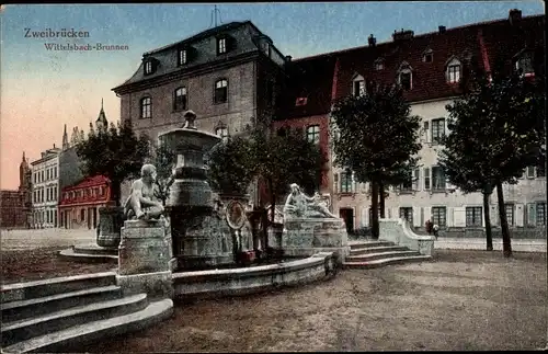 Ak Zweibrücken Rheinland Pfalz, Wittelsbachbrunnen