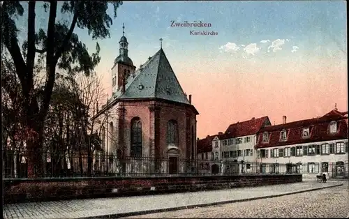 Ak Zweibrücken in der Pfalz, Karlskirche
