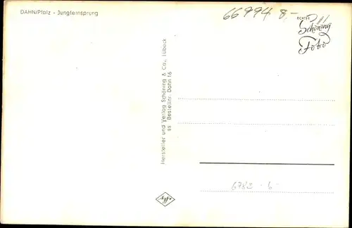 Ak Dahn in der Pfalz, Jungfernsprung